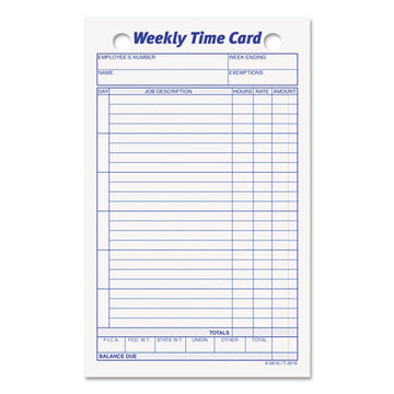 TOPS™ Weekly Employee Time Cards, One Side, 4.25 X 6.75, 100-pack freeshipping - TVN Wholesale
